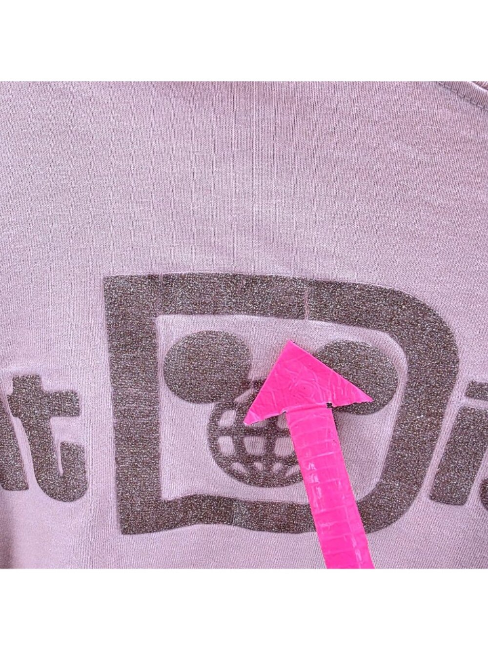 Disney Spirit Jersey Adult XL Shirt Disneyworld Pink Rose Gold Puffy Print - Picture 7 of 10